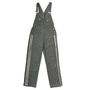 90s vintage stripe denim overalls army green utility grunge side stripe relaxed.